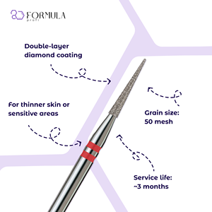Broca Profesional de Diamante con Forma de Cono Cónico para el Cuidado de las Cutículas, Manicura, Pedicura, Herramienta de Lima Eléctrica, 1.6 mm, Grano Rojo - Product Image 2