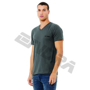 Vente en gros d'usine de t-shirts en coton avec col en V pour hommes t-shirts basiques avec impression de logo personnalisé t-shirts vierges avec col en V pour hommes - Product Image 2