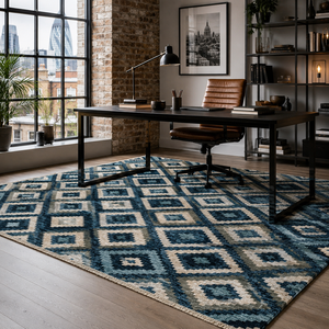 Netline Home Quiet Heritage Mid Blue <b>Washable</b> <b>Rug</b> - Product Image 5