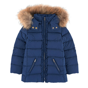 Chaqueta Acolchada de Invierno Unisex para Niños, Bordada, de Longitud Regular, con Cierre de Cremallera, Relleno Grueso de Poliéster, con Capucha - Product Image 3
