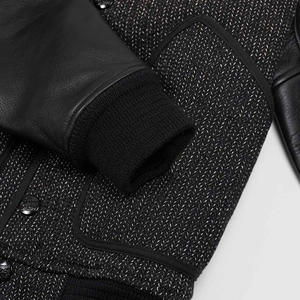 Nouveau Look personnalisé 2025 mode vêtements pour hommes tenue décontracté boule de Base Chenille broderie patchwork manches en cuir veste personnalisée - Product Image 6