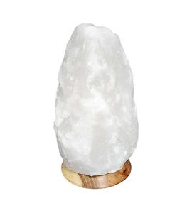 Lámpara de cristal de sal blanca brillante del Himalaya al por mayor, técnica tallada ecológica de 2 a 3kg con luz nocturna de base de madera - Product Image 5