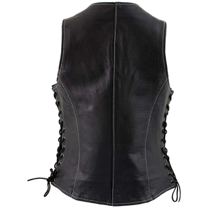 Chaleco personalizado de cuero de oveja/vaca para mujer negra con precios de fábrica de gran oferta para mujer - Product Image 5