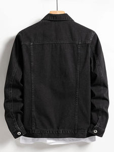 Men's <b>Denim</b> <b>Jackets</b> Distressed Stand Collar Customizable Sport Style Hooded <b>Jacket</b> Outdoor Use Breathable Front Logo Windproof - Product Image 6