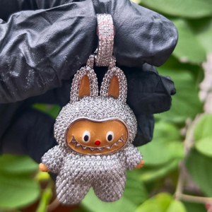 Labubu D VVS Moissanite ธรรมชาติสีขาวทอง18KT ชุบทอง925สเตอร์ลิงเงินเครื่องประดับฮิปฮอปจี้เสน่ห์ปลูกในห้องปฏิบัติการ - Product Image 5