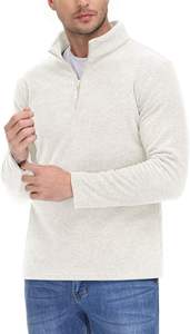 Jersey de Golf con cremallera 1/4 elegante para hombre, chaqueta de trabajo de invierno cálida, cuello levantado de manga larga, características de forro polar térmico para la comodidad - Product Image 3