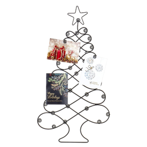 Porte-cartes de Noël sur pied en fil métallique, support photo en métal forgé, support de mémo pour enseignes alimentaires et notes - Product Image 1