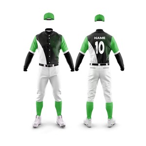 Conjunto de uniforme de béisbol de poliéster transpirable personalizado OEM Camiseta de béisbol deportiva para jóvenes y adultos con camiseta de equipo sublimada impresa - Product Image 3