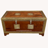 Organisateurs de coffre en bois de haute qualité fait à la main en laiton sculpté ajusté en bois Style Vintage boîte de coffre de rangement pour la décoration de la maison