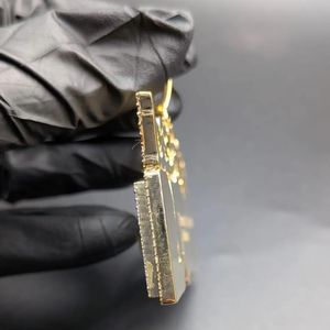 Colgante Personalizado con Inicial de Letra, Moissanita Brillante, Plata de Ley 925 con Baño de Rodio, Estilo Hip Hop para Uso Diario - Product Image 5