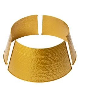 Luxury golden hammered iron tree <b>collar</b> Christmas decoration tree stand classy inspired decor for home new year Xmas party 2023 - Product Image 4