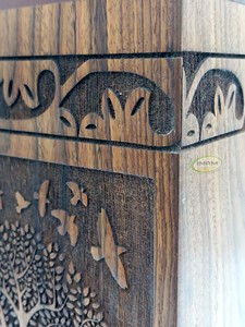 Fournitures funéraires Urne funéraire Boîte/adulte pour animaux/cendres Conception d'arbre et d'oiseaux Urne funéraire gravée adaptée au cimetière - Product Image 3