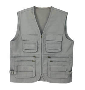 Respirant haute quantité OEM sans manches hommes gilet veste utilitaire multi-poches coton Polyester été vêtements d'extérieur Cargo gilet - Product Image 3