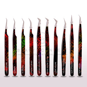 Pince à épiler professionnelle en métal pour extensions de cils Applicateur pointu ultra-fin pour travail de cils à volume délicat Disponible divers - Product Image 2