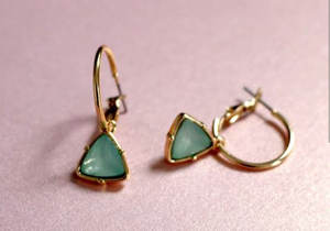 ต่างหูเงินสเตอร์ลิงชุบทองแบบห้อยต่างหูตัดห่วงพลอยพลอย6X12mm มาร์คีเซลชุดของขวัญครบรอบ - Product Image 5