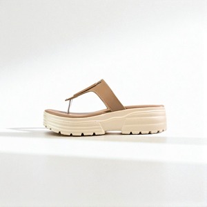 BEIGE Casual Chunky Flat <b>Sandals</b> 712 F - Product Image 3