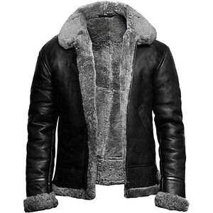 Men's Style OEM Sheepskin Shearling Leather <b>Jacket</b> Raf Aviator Fighter <b>Pilots</b> WW2 Winter Inner Fur <b>Jacket</b> for Men Wholesale - Product Image 1
