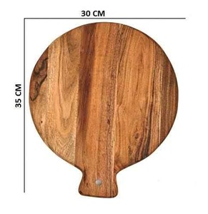 Natural Finish Reclaimed Wood Chopping Block with Handle <b>Dishwasher</b> Safe Eco-Friendly Kitchen <b>Countertop</b> Accessory - Product Image 5