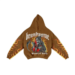 Jersey de algodón 100% hecho a medida, chándal de dos piezas de gran tamaño de talla grande para hombre, Sudadera con capucha French Terry para chándal - Product Image 6