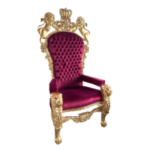 เก้าอี้บัลลังก์แบบกรอบสีทองรอยัลหรูหราเก้าอี้บัลลังก์คู่สำหรับเฟอร์นิเจอร์จัดเลี้ยงงานแต่งงาน - Product Image 2
