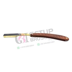 Navaja de Afeitar Profesional de Alta Calidad para Barbería, Vintage, de Acero Inoxidable, Plegable, con Soporte y Mango de Madera para Hombres - Product Image 3