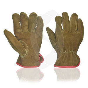 Durabilidad Seguridad Guantes protectores de cuero de vaca para conductor 5 Cortes Material de piel de cabra Resistencia a la abrasión Cómodo Trabajo Volver Goma - Product Image 5