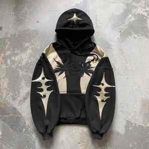 Personalizado de peso pesado de gran tamaño 100% algodón Boxy pulóver sudaderas con capucha de alta calidad Vintage bordado parche Sudadera con capucha - Product Image 6