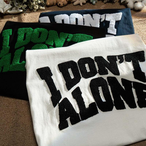 T-shirt surdimensionné pour homme en coton 100% lourd, imprimé personnalisé, broderie en chenille, manches courtes, col rond, vente en gros, été - Product Image 2