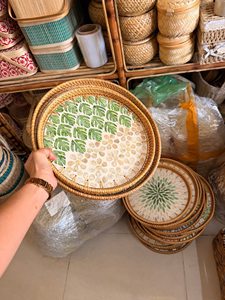 Rattan mop tray Vietnam wholesale for office <b>desk</b> stationery serving beverages in tropical resort lounges sophisticated details - Product Image 4