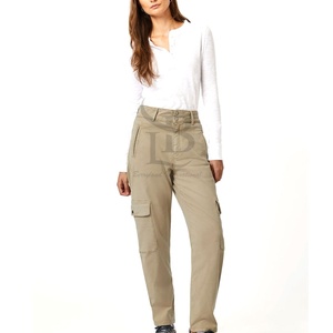Pantalones de chándal Cargo básicos para mujer más exigentes con bolsillos laterales, pantalones Cargo informales de algodón de talla grande para mujer - Product Image 1