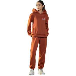Ensemble de survêtement unisexe en coton respirant de qualité supérieure, coupe régulière, avec sweat à capuche et pantalon de jogging, grandes tailles, imprimé uni, pour l'hiver - Product Image 4