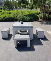 Table à manger ronde en marbre moderne, sculptée à la main, écologique, avec chaises pliantes 2 places pour la salle à manger à domicile