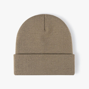 Wholesale White Knit Beanie Hat Ribbed <b>Winter</b> <b>Cap</b> Unisex Soft Warm Stretch Plain Skull <b>Cap</b> Custom Logo Hat - Product Image 3