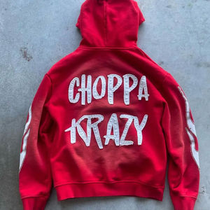 Prix bon marché OEM 100% coton Vintage Distressed Graphic Hoodie pour homme Oversized Baggy Flare Sleeves Winter Hoodie - Product Image 4