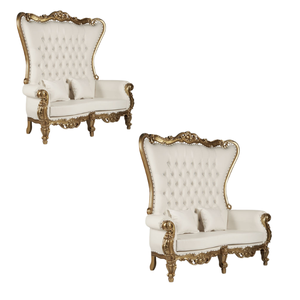Nouveau produit chaise de trône deux feuilles chaise de mariage meubles de maison antiques modernes pour salon d'hôtel faits à la main d'Indonésie - Product Image 1