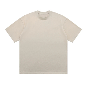 Camiseta de manga corta con cuello redondo, ropa de calle de talla grande, estampado informal, venta al por mayor, logotipo de algodón, camiseta personalizada con hombros caídos - Product Image 4