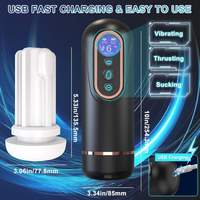 Automatische männliche Mastur bator Penis pumpe mit 9 vibrierenden 7 Schub 5 saugen, 3D realistisch strukturiert, Heizung, Voice Pocket Pussy
