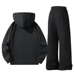 สเวตเชิ้ตของผู้ชายเซ็ต2ชิ้นสูทลำลองสีพื้นชุดกีฬาแฟชั่นใหม่ - Product Image 6