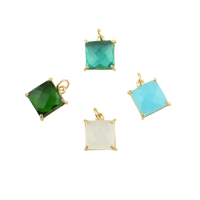 Pendentif de pierres précieuses carrées pour la fabrication de collier bijoux de mode faits à la main réglage de broche pendentif à boucle unique connecteur de créateur