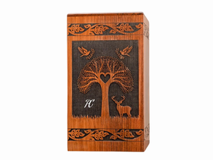 Tree of Life Wooden Cremation Urn Rosewood <b>Memorial</b> Box <b>Memorial</b> <b>Keepsake</b> Decorative Cremation Urn for Ashes - Product Image 2