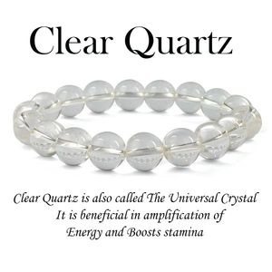 Bracelet en perles rondes de quartz clair de 10 mm - Cristal naturel pour l'amplification énergétique et la clarté - Product Image 6