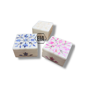 Caja Cuadrada Más Vendida con Incrustaciones de Madreperla Natural y Ágata, Estilo Tallado y Grabado, Decoración Europea Hecha a Mano para el Hogar - Product Image 4