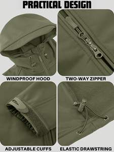 Men's Breathable Outdoor Softshell Wind Breaker Jacket Stand Collar Waterproof for <b>Camping</b> Hiking Garment Manufacturer - Product Image 5