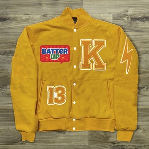 แจ็กเก็ตบอมเบอร์เบสบอลผ้ากำมะหยี่สำหรับผู้ชายปกตั้งอักษรตัวแทนมหาวิทยาลัยสำหรับฤดูใบไม้ผลิ - Product Image 5