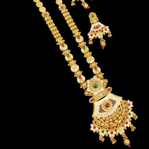 ENSEMBLE DE BIJOUX INDIENS TRADITIONNELS ET À LA MODE EN CUIVRE ENSEMBLE DE BIJOUX DE MARIAGE POUR FEMMES BOUCLES D'OREILLES ET COLLIER - Product Image 1