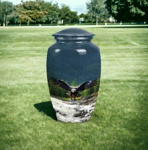 Urnes de crémation Daring Eagle Flight Mémorial commémoratif décoratif pour les cendres humaines Urne moyenne personnalisée - Product Image 3