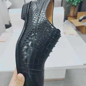 Men's formal breathable business leather dress shoes with detailed laces and genuine leather toe <b>caps</b> - Product Image 4