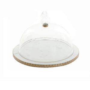 Présentoir à gâteau arrondi pour fêtes événementielles Support à plateau à gâteau en aluminium durable au design martelé - Product Image 3