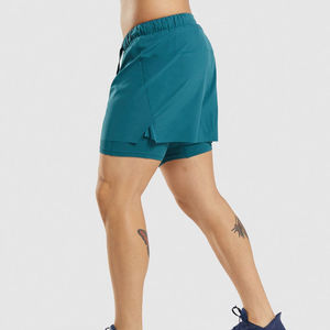 Short de gymnastique pour hommes 100% coton de haute qualité OEM extensible dans 1 sens couleur unie logo personnalisé dentelle technique sublimée fitness décontracté - Product Image 4