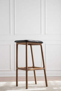 Best Selling Minimalist Cafe Shop Furniture Wooden Leg <b>Vintage</b> Leather Dining Upholstered Bar <b>Chair</b> Home Bar Living Room Hotel - Product Image 4